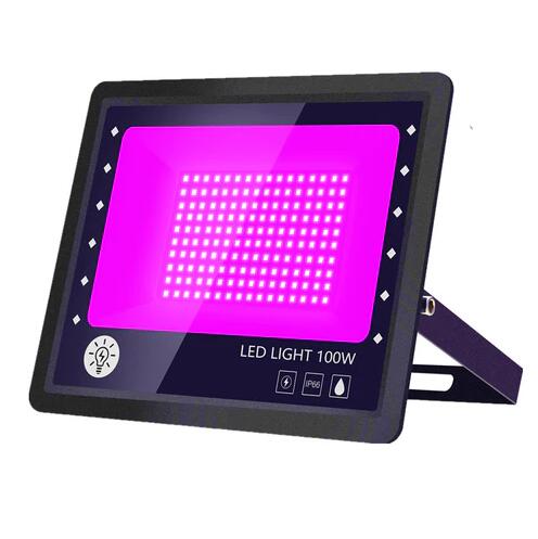 (image for) 2Pack Black Lights - 100W 385-400 nm AC85-265V Upgraded LED Flood Light with Switch, Waterproof IP66 for Glow Party, Stage Lighting, Aquarium, Glow in The Dark, Body Paint, Fluorescent Poster, Neon Glow